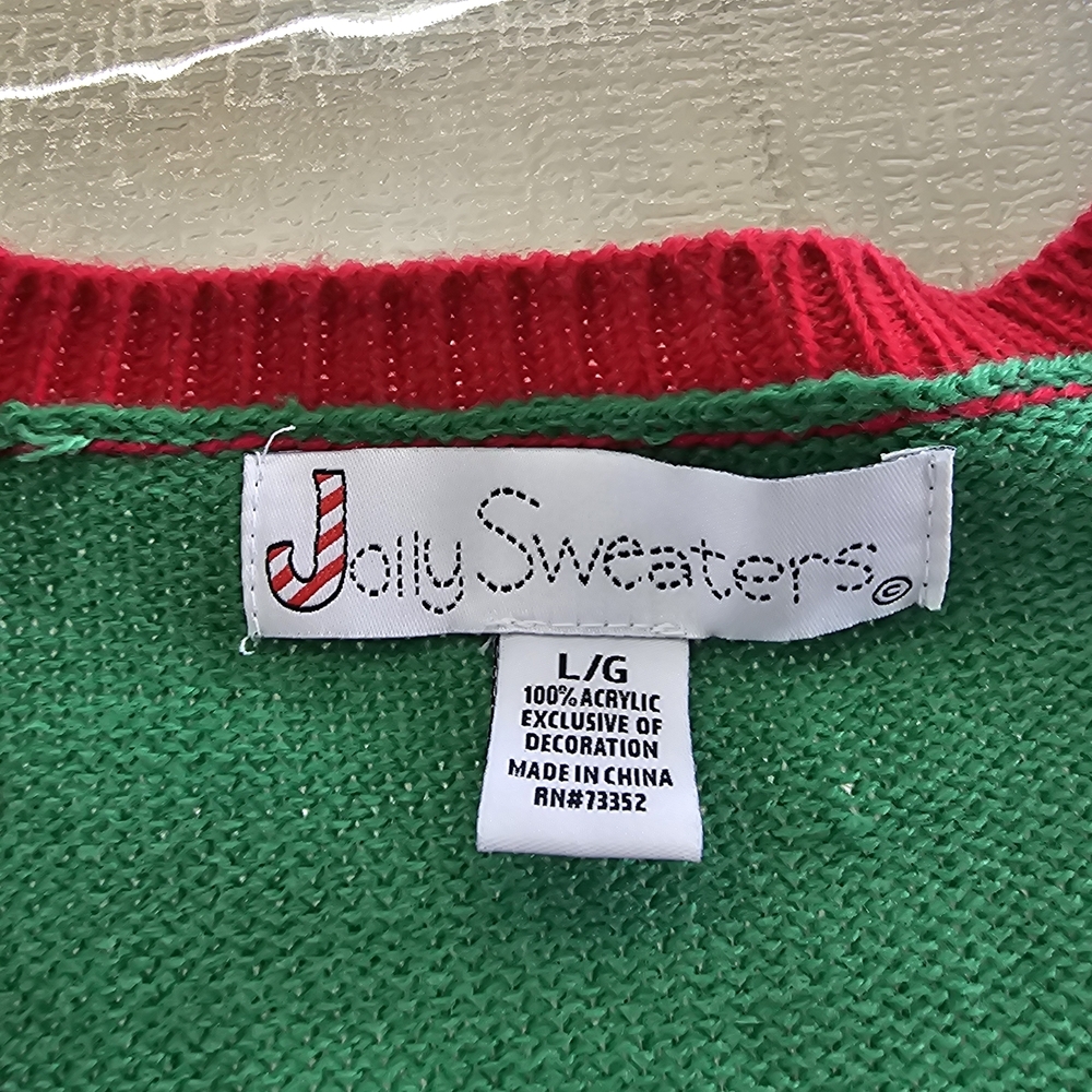 Jolly Sweaters Cow Christmas Ugly Sweater Large Festive Holiday Knit Retro Fun - Picture 7 of 12